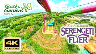 Serengeti Flyer  Screamin Swing Ride  4K POV  Busch Gardens Tampa Bay [upl. by Rubia]