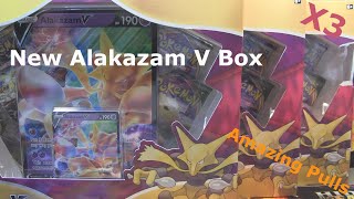 Alakazam V Box x3 Amazing Pulls [upl. by Eahsram833]