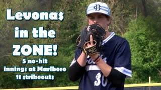 CBA 5 Marlboro 0  HS Baseball  Chris Levonas 5 NoHit Innings 11 Ks [upl. by Lesiram]