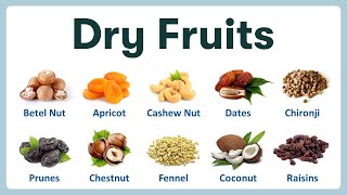 Dry Fruits Names  Dry Fruits Name in English  All Dry Fruits Name in English [upl. by Lehman374]