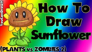 How To Draw Sunflower from Plants vs Zombies 1amp2 ✎ YouCanDrawIt ツ 1080p HD [upl. by Seadon]