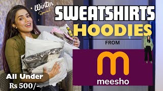 SWEATSHIRTS Haul from MEESHO💜💛  Winter collection 🧶 TyonOn  Honest Review  gimaashi [upl. by Bogart]