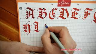 Fraktur Kalligraphie Teil I  How to Fracture Calligraphy  AC Calligraphy [upl. by Ymmat]