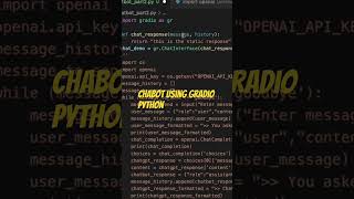 Create chatbot python gradio chatgpt coding gpt chatbot python ui [upl. by Sahpec289]