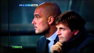 Messi hugs Pep guardiola after his 50th goal in la liga penalty HD [upl. by Lanevuj839]