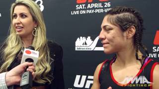 UFC 172 Bethe Correia on PostFight Gesture for Four Horsewomen [upl. by Sarah]