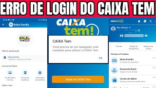 CAIXA TEM VOCÊ PRECISA TER UM NAVEGADOR WEB INSTALADO PARA UTILIZAR O CAIXA TEM  RESOLVIDO [upl. by Iliam]