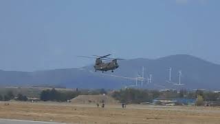 Hellenic Army Air Force CH47 troop carrier demonstration  AFW23 Tanagra AB [upl. by Ylro567]