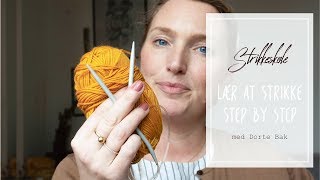 Dansk tutorial Lær at strikke step by step [upl. by Letty]