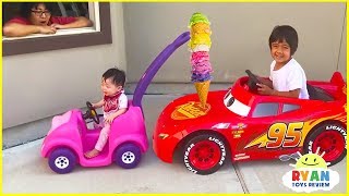 Ryans Drive Thru Pretend Play Restaurant on Kids Power Wheels [upl. by Epstein523]