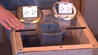 Floor Boxes Brass Pop Up Floor Box Kit  Box Cover and 20 Amp GFCI Receptacle FBCVBRGKIT [upl. by Ileana]