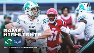 Game Highlights No 24 Tulane 24 Florida Atlantic 8 Football November 18 2023 [upl. by Edya]