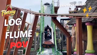 Log Flume Dive into Adventure at Fantasy Island Ingoldmells  POV Experience [upl. by Ytinav]