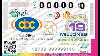 Sorteo De Diez No 197 del 8 de agosto 2018  55 años de ABC RADIO [upl. by Llemaj791]