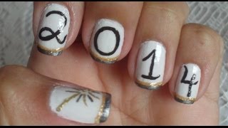 Unhas Decoradas Ano Novo Manual Bela e Simples Nail Art [upl. by Arlie424]