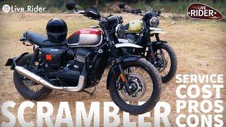 2022 Yezdi Scrambler  Real Service Cost  Pros amp Cons  Genuine Owner Review  Live Rider 🔥 [upl. by Kissiah]