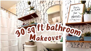 DIY SMALL BATHROOM MAKEOVER  Renter amp Budget  Friendly transformation  One Woman Makeover [upl. by Edbert]