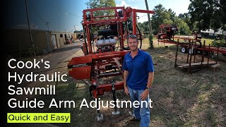 Hydraulic Sawmill Guide Arm Adjustment [upl. by Ari]