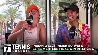 Hsieh Suwei amp Elise Mertens Thrilled to be Reunited  Indian Wells F [upl. by Bradney813]