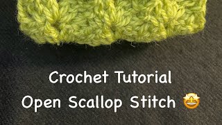 Crochet Tutorial Open Scallop Stitch [upl. by Atinyl]