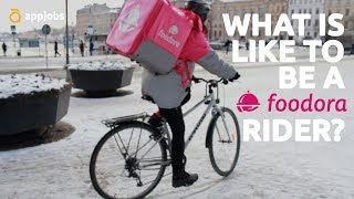 What is it like to be a Foodora rider 🍧  MyAppJobs [upl. by Eirelav812]