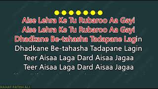 Mere Rashke Qamar SAMPLE KARAOKE With Lyrics Rahat Fateh Ali 04 00 [upl. by Drugge]