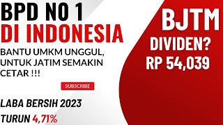 BPD No 1 di Indonesia  Bank Jatim Tebar Dividen Rp 54039 di RUPST BJTM Tahun Buku 2023 [upl. by Rebor]