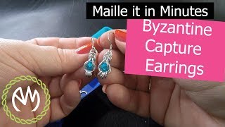 Chain Maille Tutorial  Byzantine Capture Earrings [upl. by Ijok]