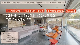 4750000 USD  Impresionante PH en Club de Golf Bosques de Santa Fe [upl. by Robina]