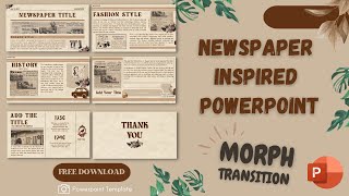 Powerpoint Aesthetic Newspaper Template 📜 Morph Transition  FREE TEMPLATE [upl. by Fryd]