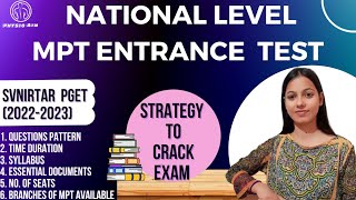 MPT ENTRANCE test  SVNIRTAR PGET  how to crack exam books amp syllabus svnirtar mptet mpt [upl. by Llednol]