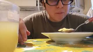 MUKBANG  eating tortellini in broth and a bit of grapes  part 2 [upl. by Rofotsirk137]