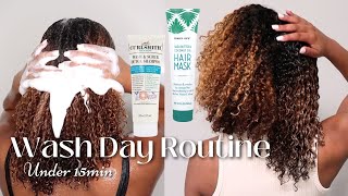 Wash Day Routine Under 15min For Natural Hair  Prepoo Detox amp Clarifying Shampoo amp Hair Mask [upl. by Airamat]