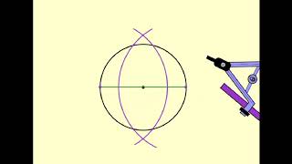 Constructing the Perpendicular Bisector of a diameter of a circle [upl. by Garber]