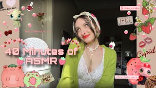 40 Minutes of Unpredictable ASMR  Feel Good Vibes 🍓  Long Nail Tapping Mouth Sounds Rambles [upl. by Leiba724]