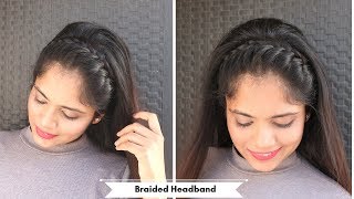 Braided Full Headband Hairstyle Open Hair Hairstyle For PartyFunction [upl. by Wiltsey]