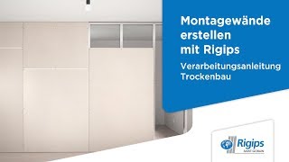 ErstellungAufbau von Montagewänden Trennwand  Rigips Verarbeitungsanleitung Trockenbau [upl. by Kamila522]