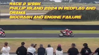 Race 2 wsbk Phillip Island 2024 Alex Lowes won again engine failure RazgatliogluBigcrash Rea [upl. by Lamag465]