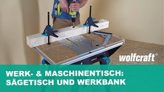 Werk amp Maschinentisch MASTER cut 1500  Sägetisch und Werkbank in einem  wolfcraft [upl. by Nich]