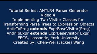 EECS4302 ANTLR4 Parser Generator Tutorial Part 4 [upl. by Bohs]