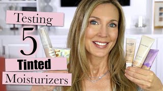 Testing 5 Tinted Moisturizers on Mature Skin Laura Mercier Milk Tarte Clinique Honest Beauty [upl. by Wooster27]