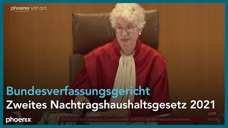 Urteil des Bundesverfassungsgerichts zu „Zweites Nachtragshaushaltsgesetz 2021“ am 151123 [upl. by Mitchiner980]