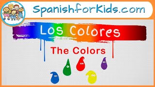 Los Colores The Colors in Spanish Song by Risas y Sonrisas SpanishforKidscom [upl. by Aniuqal]