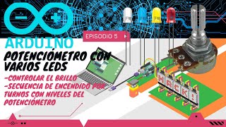 ¿Cómo controlar el brillo de varios LEDs con un potenciómetro en Arduino [upl. by Etnovad]