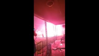 Raw video Fireworks all at once explode through neighborhood after fire on UHaul truck [upl. by Ahsenaj]