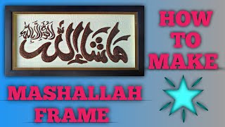 HOW TO MAKE MASHALLAH FRAME 🔲🤎 woodworking diy photo frame [upl. by Ellehcit806]