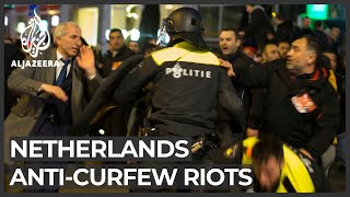 Netherlands riots Hundreds arrested since curfew imposed last week [upl. by Assirim]