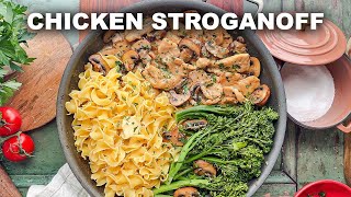 Skillet Chicken Stroganoff  The Weeknight Recipe You Need [upl. by Mccourt329]