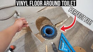 How To Install Vinyl Plank Flooring Around Bathroom Toilet Bowl Flange Perfectly Tips And Tricks [upl. by Yadroc645]