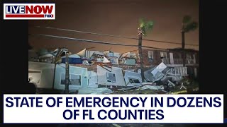 Likely tornado strikes power line in Florida [upl. by Ahsielat]